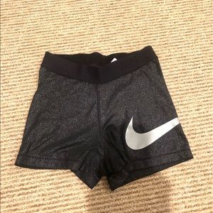 glitter nike pros with big check mark